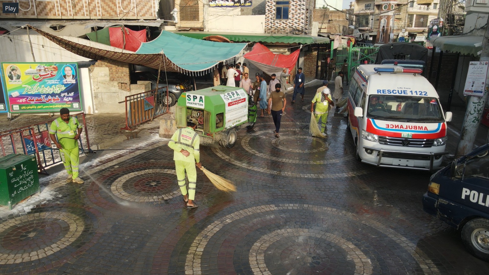 Darbar Outside Courtyard Washing
